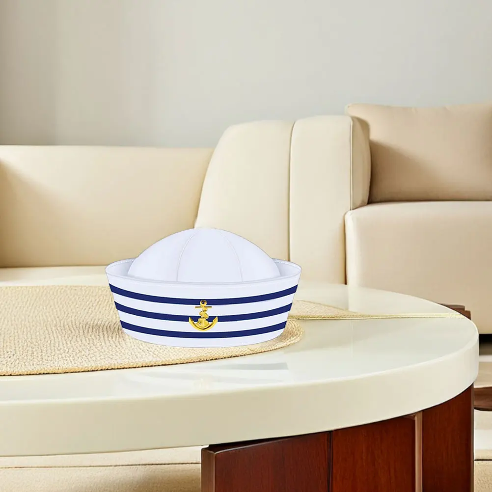 

Sailor Scarf Blue and White Striped Captain's Hat Costume Female Clothing Captains for Men
