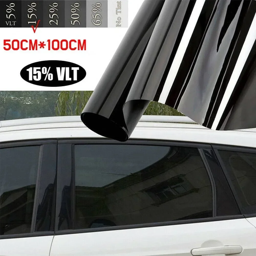

Темные дымовые наклейки 15%, автомобильный оттенок, рулон 1 м X 50 см, пленка, Тонировка окон с инструментом «сделай сам», теплоизоляционные аксессуары рулонная тонировка