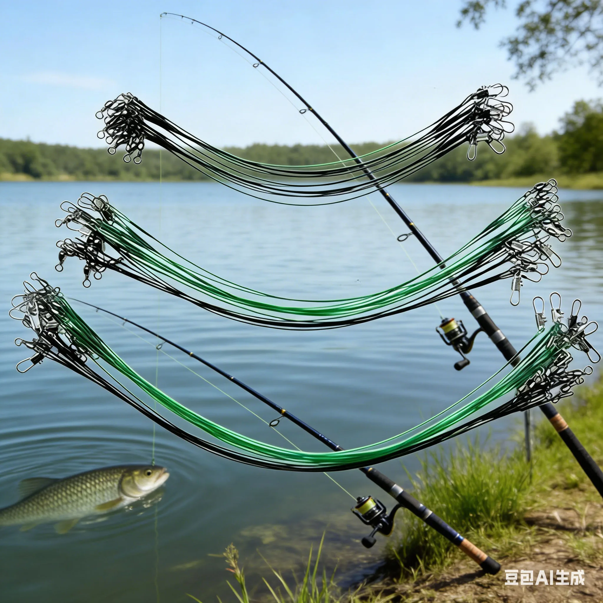 

60Pcs Fishing Leader Line 15/23/30CM Bite-proof Steel Wire With Swivel And Safety Pin Connector Sea Fishing Line Replace Parts