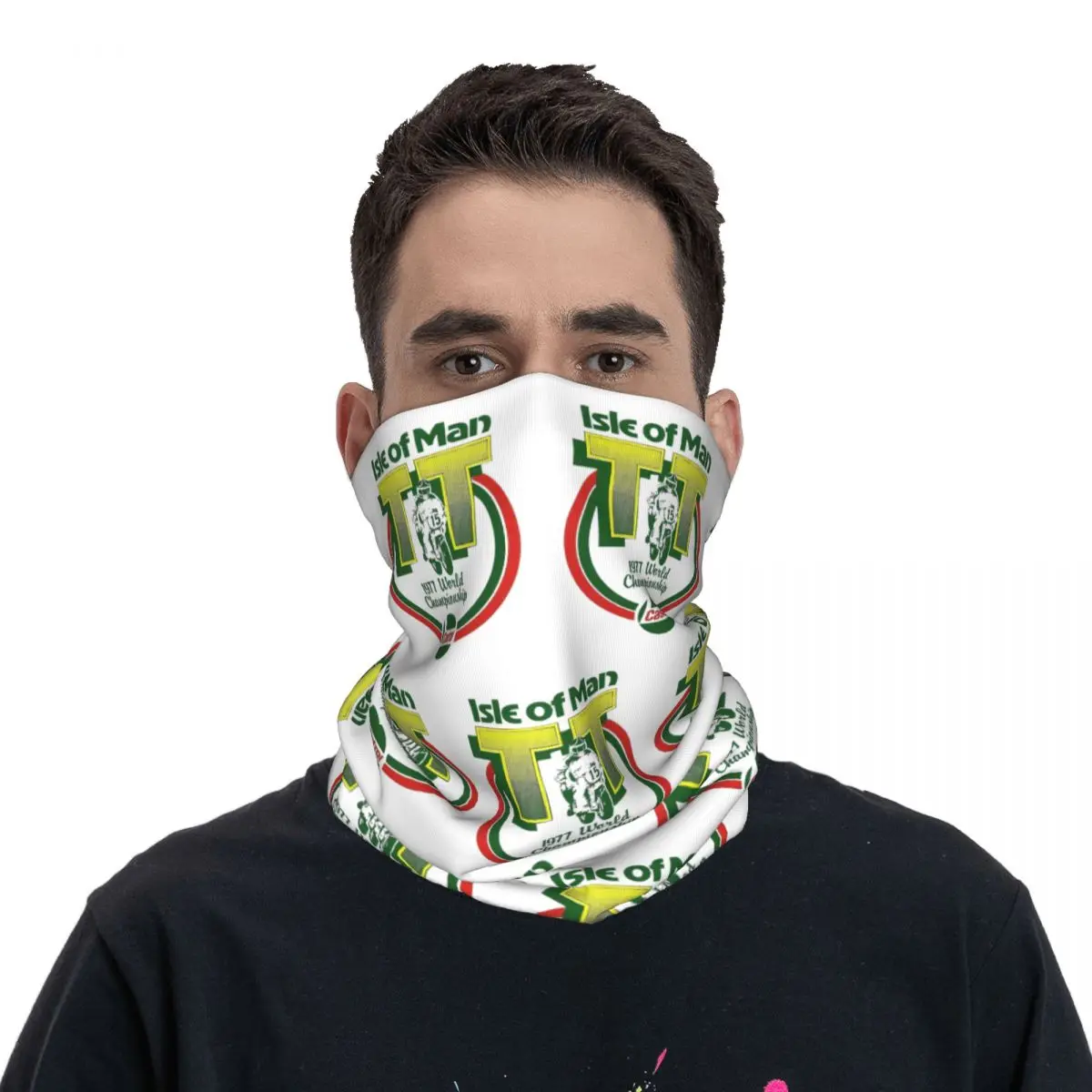 Isle Of Man TT 1977 Bandana Neck Gaiter Print Racing Motorbike Superbike Balaclavas Face Scarf Headband Running Adult Windproof