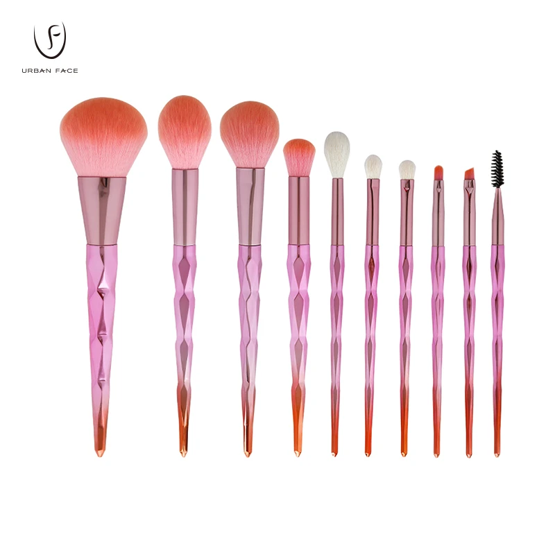 10Pcs Cosmetics Brush Makeup Brushes Powder Blush Blender Crease Highlight Big/Small Eye-shadow Concealer Eyelash Eyebrow Brush