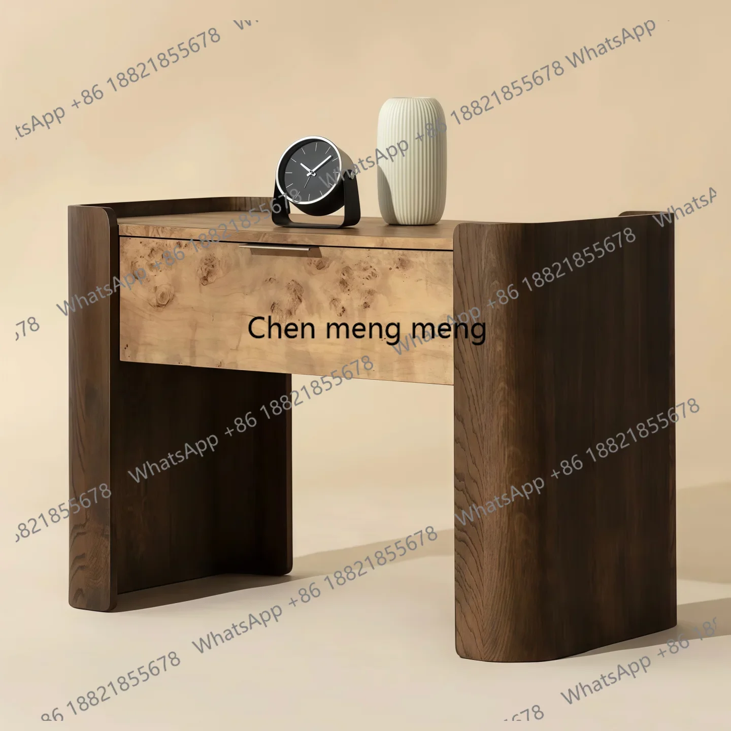 C456 طاولة بجانب السرير إيطالية بسيطة مصنوعة من الخشب الصلب وغرفة النوم بجانب السرير وطاولة بجانب السرير بنمط شجرة الورم