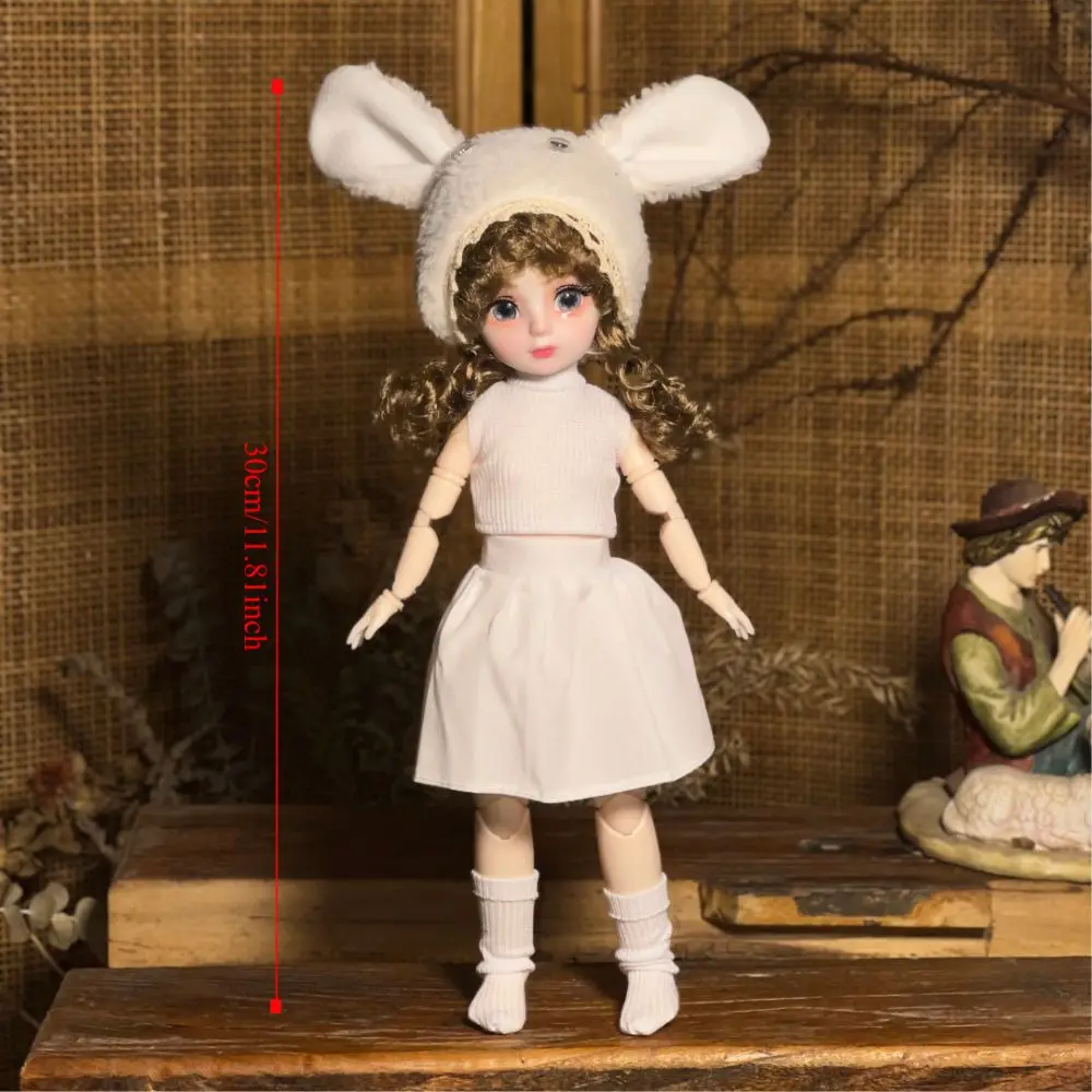1 conjunto 1/6 sd 30cm boneca bjd com roupas olhos atraentes cabelo longo princesa vestir-se bonecas bjd bola articulada com peruca compõem