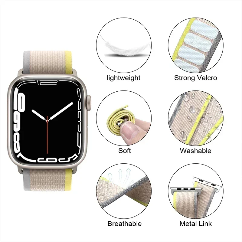 Trail Strap For Apple Watch Ultra 2 Band 49mm 42mm 46MM 40/38 MM Nylon bracelet iwatch 45/41mm Series 10 9 8 7 6 5 4 SE 3 44MM