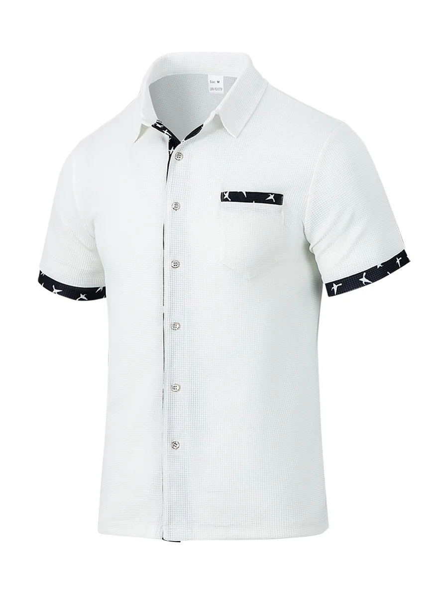 Men Plus Size Short Sleeve Shirt Breathable With Pocket Casual Comfortable Daily Wear Summer New Arrival Male Tops