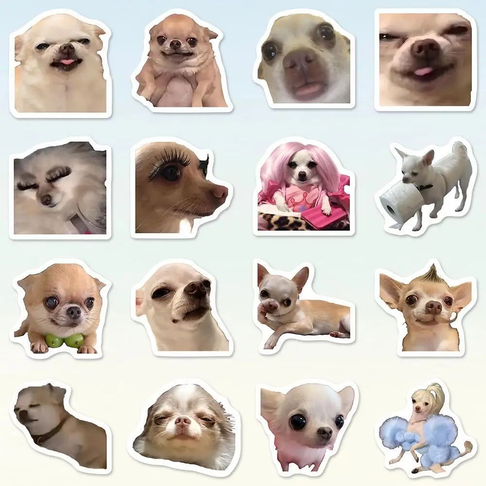 120Pcs Funny Chihuahua Dog Stickers with Irregular Shapes Cute Realistic Puppy Stickers for Water Bottles Skateboards Laptops