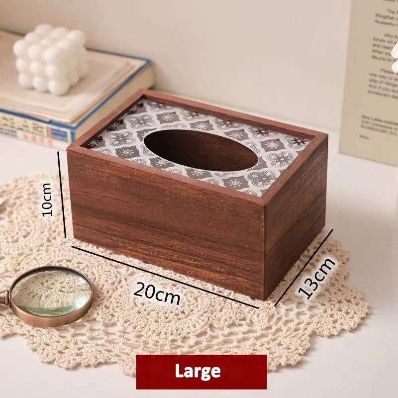 صندوق مناديل ريترو إبداعي بسيط وحديث خشبي قابل للسحب لتخزين المناديل لغرفة المعيشة المنزلية وطاولة الطعام والمطعم #6