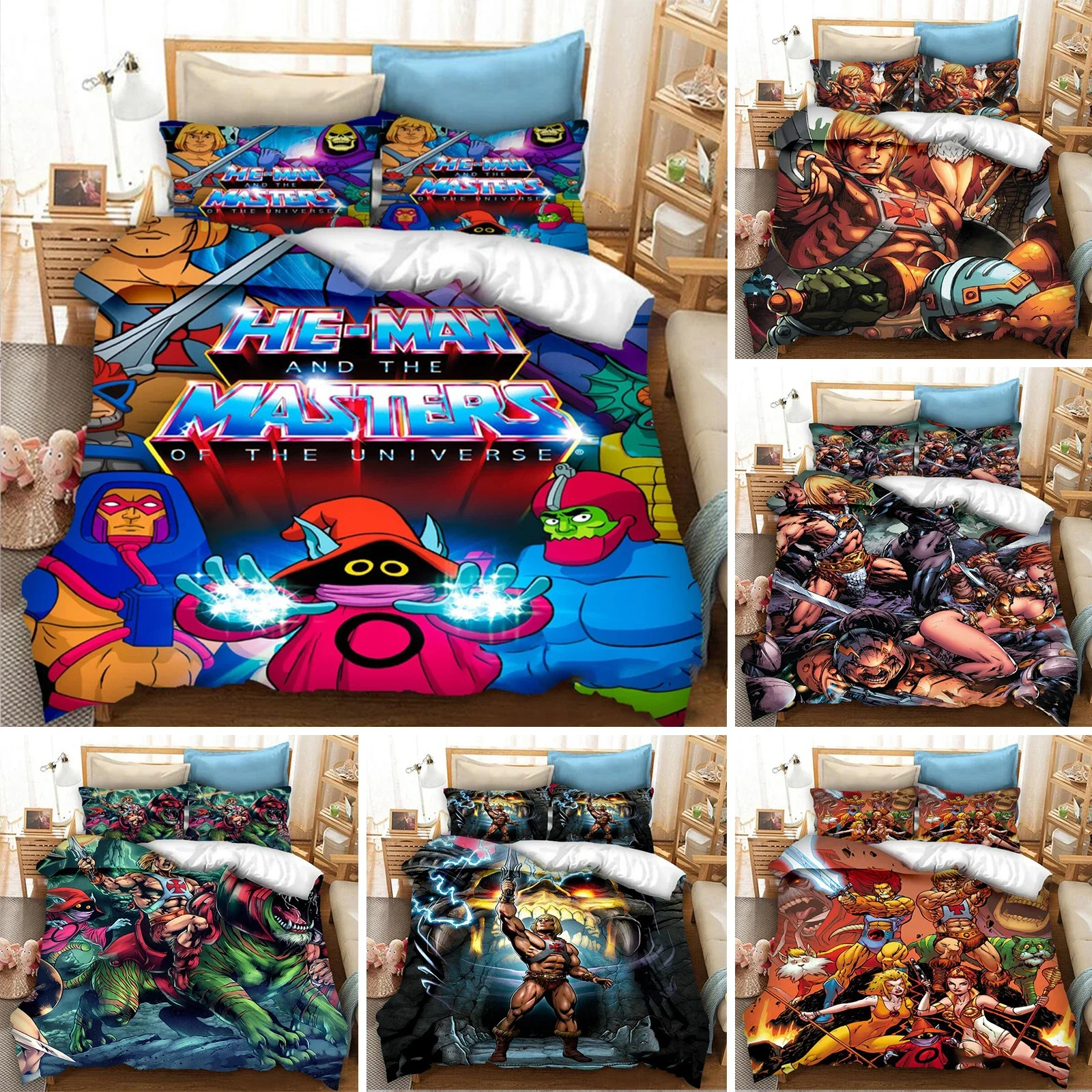 

He man The Masters of The Universe Bedding Set Duvet Cover Bedroom Comforter Covers Single Twin King Size Quilt Cover 2/3PCS