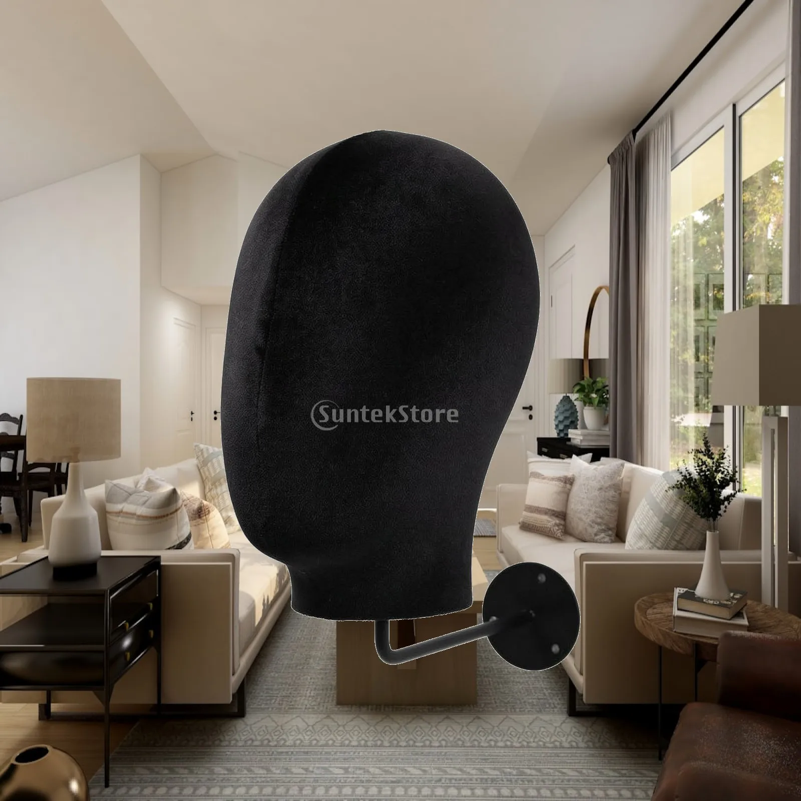Realistic Head Form Hat Display Mannequin with Iron Mounting Plate for Home Cap Organizer