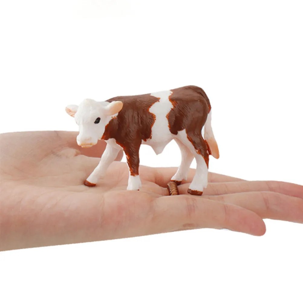 1Set Simulated Cow Adornment Black Brown Realistic Animal Decoration Garden Fun Outdoor Pasture Gift Cow Adornment