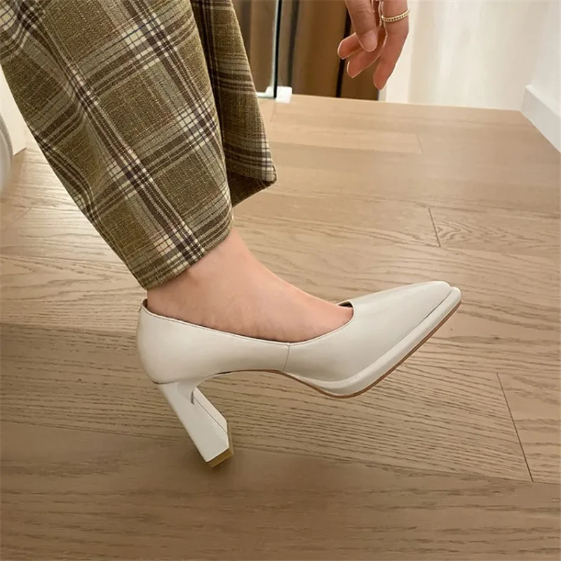 Wiosna/lato Kobiety Czółenka Skóra lakierowana Buty dla kobiet Szpiczaste palce Wysokie obcasy Buty Zaptos De Mujer Slip-On Solid Women Shoes