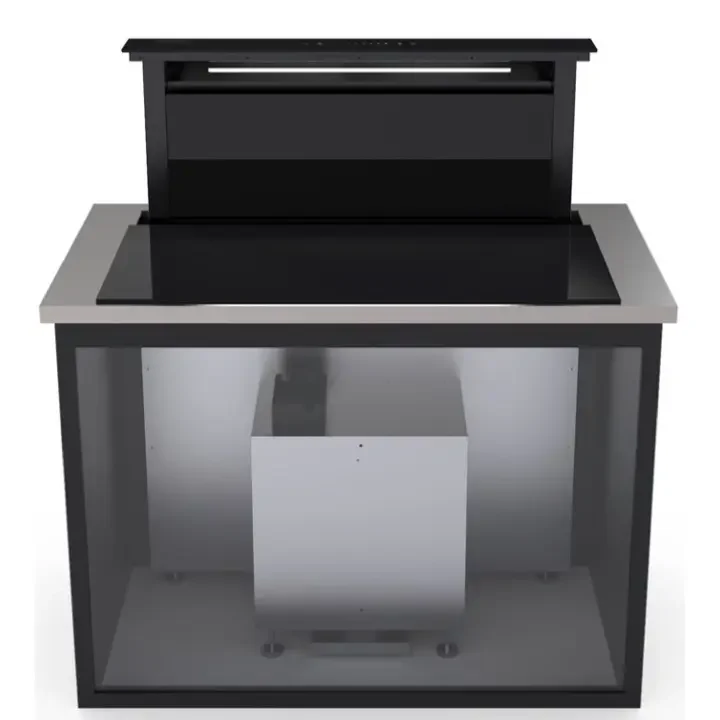 60 90cm Built In Downdraft Cooker Hood Quiet Stainless Steel Kitchen Vented Extractor Range Hood for Home Kitchen