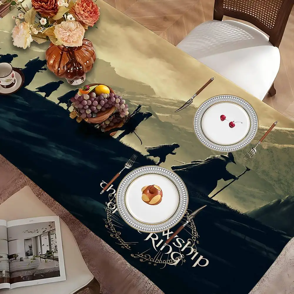 Classic Movie The L-Lords of The R-Rings Rectangle Tablecloth Table Decor Reusable Waterproof Kitchen Dining Table Cloth Holiday