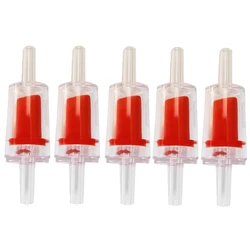 5PCS/1pack Red Clear Air Check Valve - Non-Return One Way Check Valve For Aquarium Air Pump Fish Tank Aerator