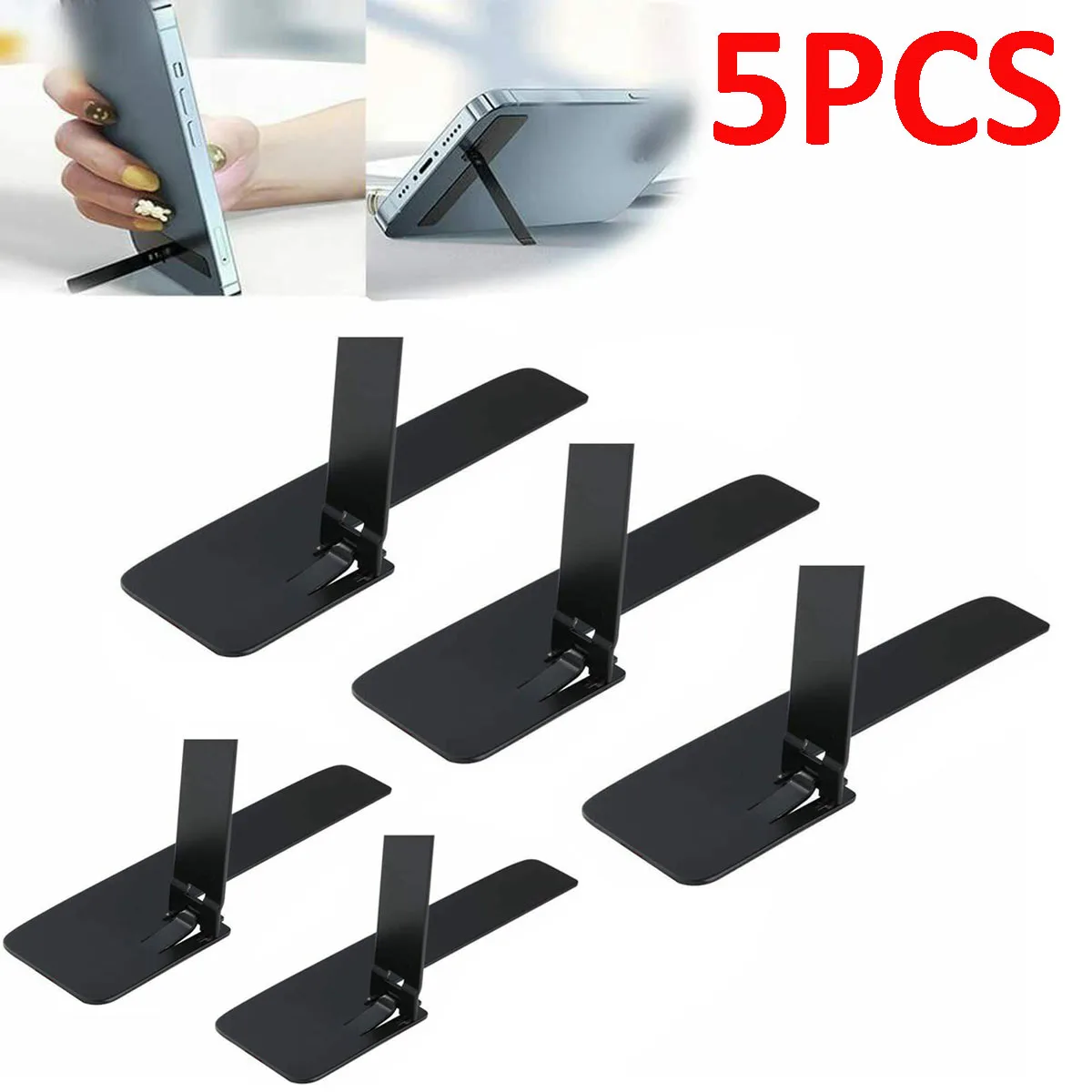 

5Pcs Ultra Thin Mini Phone Holder Kickstand Universal Desktop Cell Phone Holder Stand Metal Steel Folding Desk Bracket DIY
