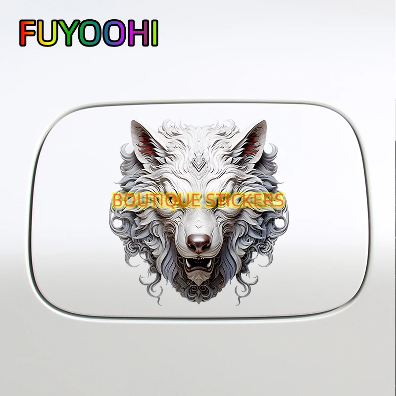FUYOOHI 3D Wolf Totem Motorcycle Stickers Car Bumper Waterproof Vinyl Decals Front Cowl Tank Side Fairings Fuel Tank Decoration