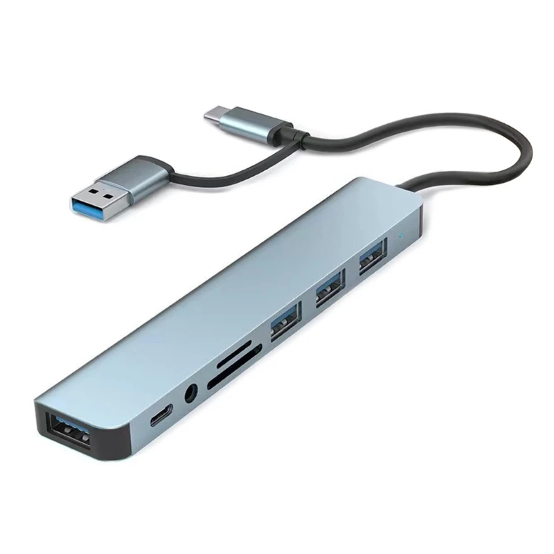 

USB-адаптер UsbC-концентратор с 4 USB-портами и устройством чтения карт памяти TypeC Hub Multiports Прямая поставка