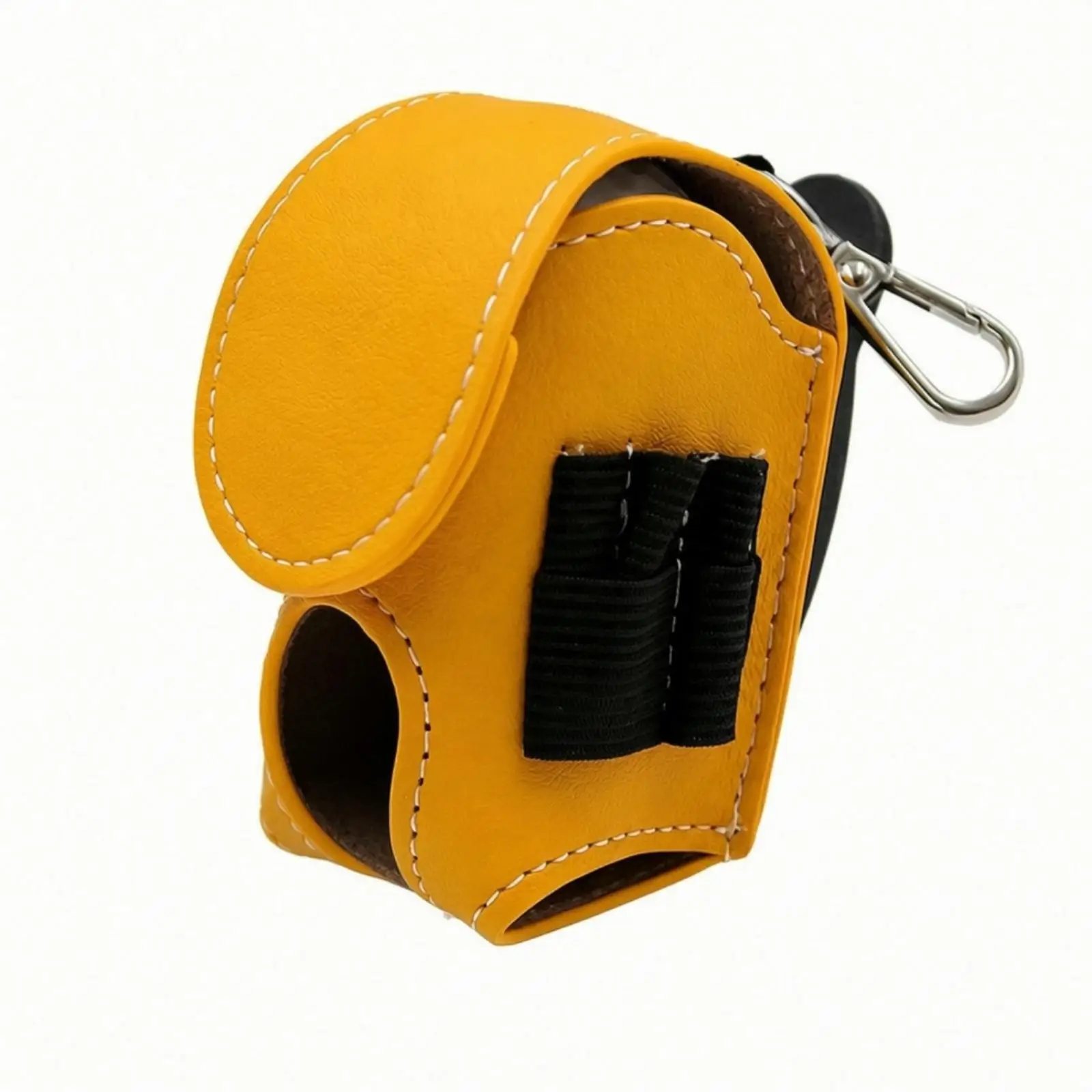 PU Golf Ball Carrier with Metal Clip Compact Clipongolfing Pouch with Tee