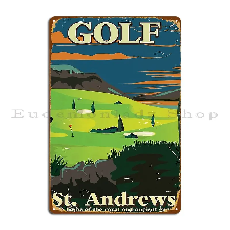 St Andrews Vintage Commercial Poster Metal Sign Bar Cave Wall Decor Wall Mural Cinema Create Tin Sign Poster