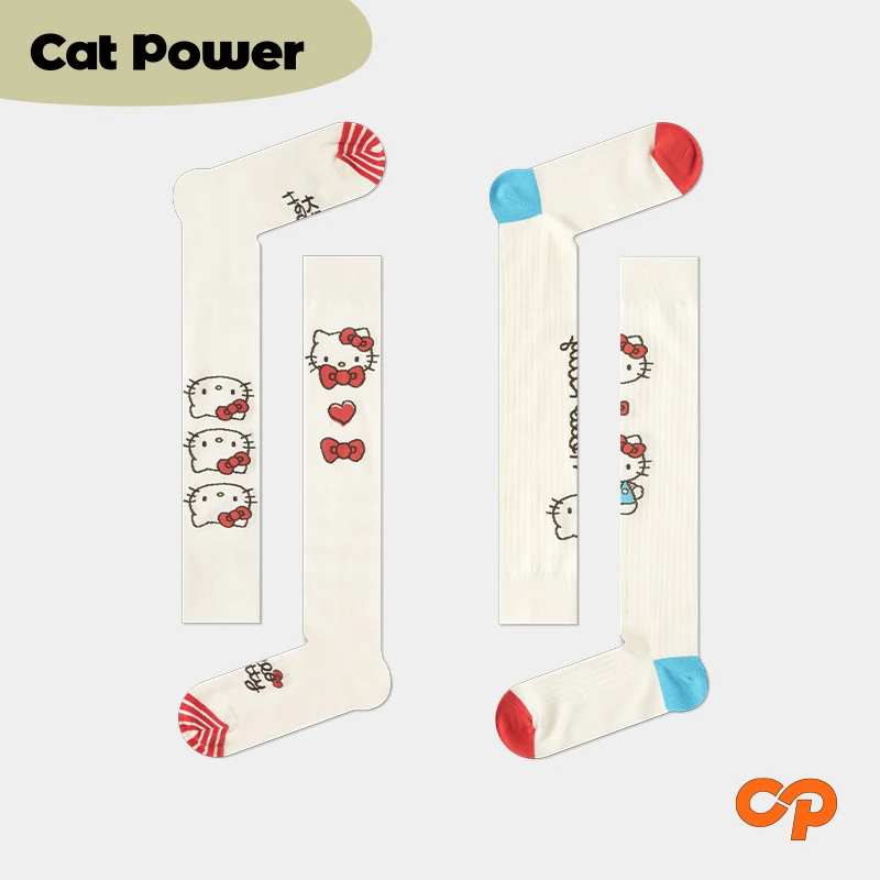 

Hello Kitty Kawaii Calf Stockings Fashion Cartoon Girl Heart Tube Socks Children Valentine Day Gifts Women Accessories Wholesale