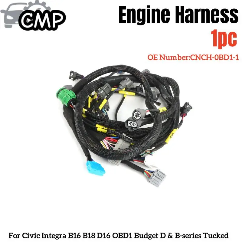 1pc CNCH-0BD1-1 Engine Harness For Civic Integra B16 B18 D16 OBD1 Budget D & B-series Tucked Car Engine Harness Replace Part
