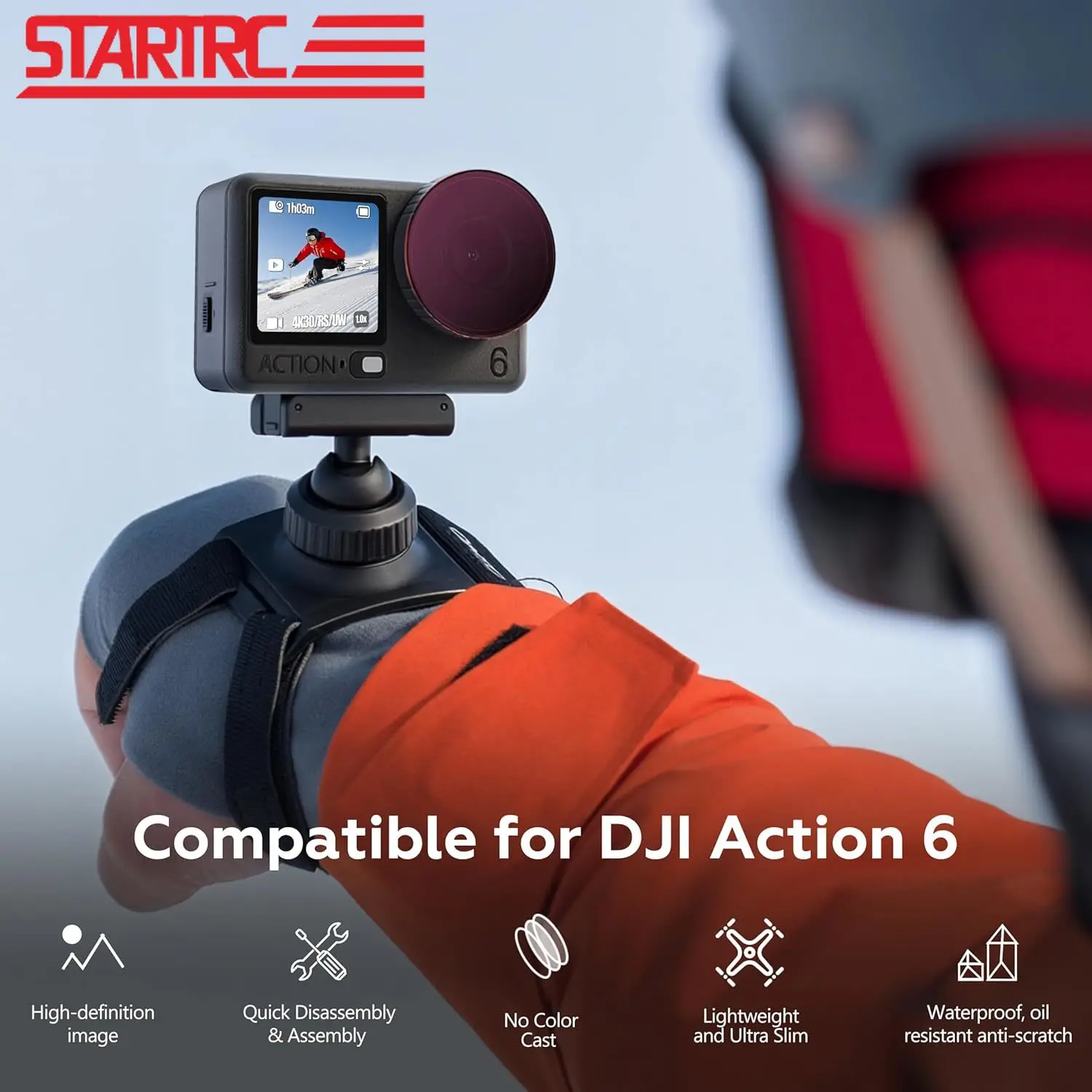 

Набор фильтров для объектива STARTRC для DJI Osmo Action 6 CPL ND8 ND16 ND32 Комплект фильтров Snap-On HD с оптическим стеклом и многослойным покрытием, 4 шт.