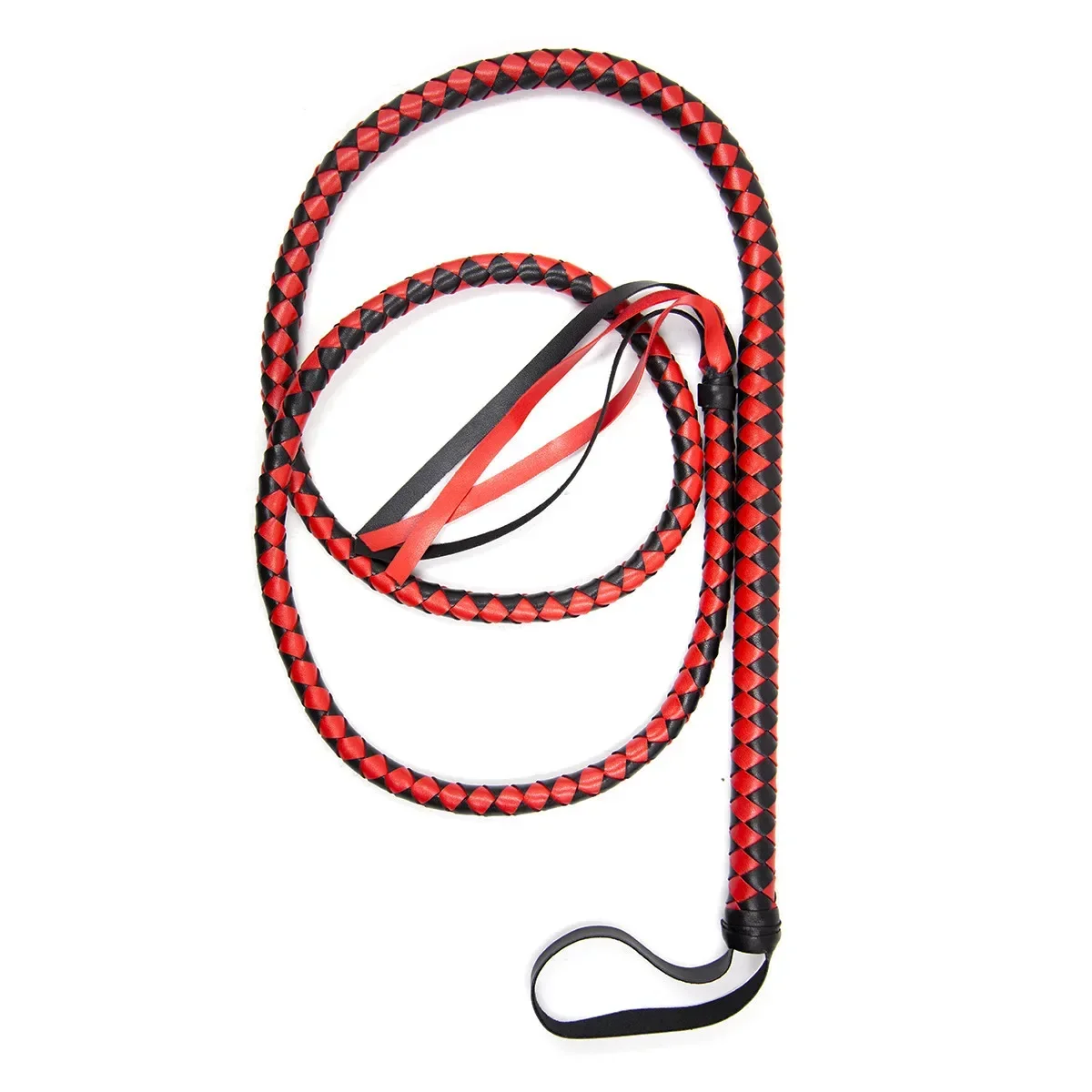 Leather Horse Whip Bull Whip 4 Plait Bullwhip Color Choice White or Red