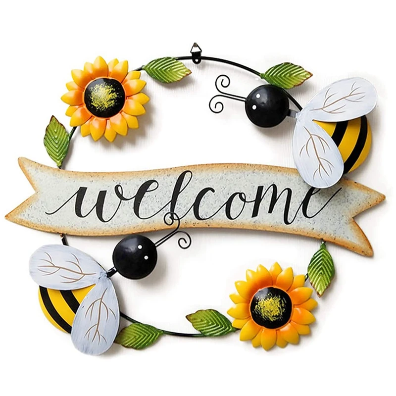 

Metal Sunflower Welcome Sign Wall Decor Metal Sunflower Wall Art Decor Hanging For Home Garden