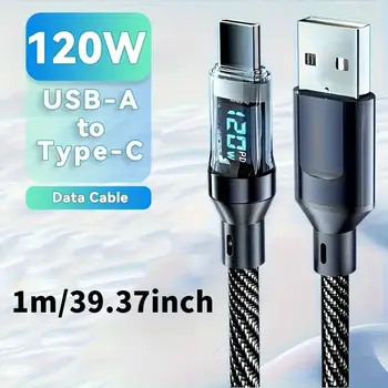 120W kabel USB-C pro telefon s super rychlým nabíjením a LED displejem, 100W datový kabel typu C-C pro Huawei, Oppo, Vivo 10 nejlepší prodej USB kabel typu C - №2