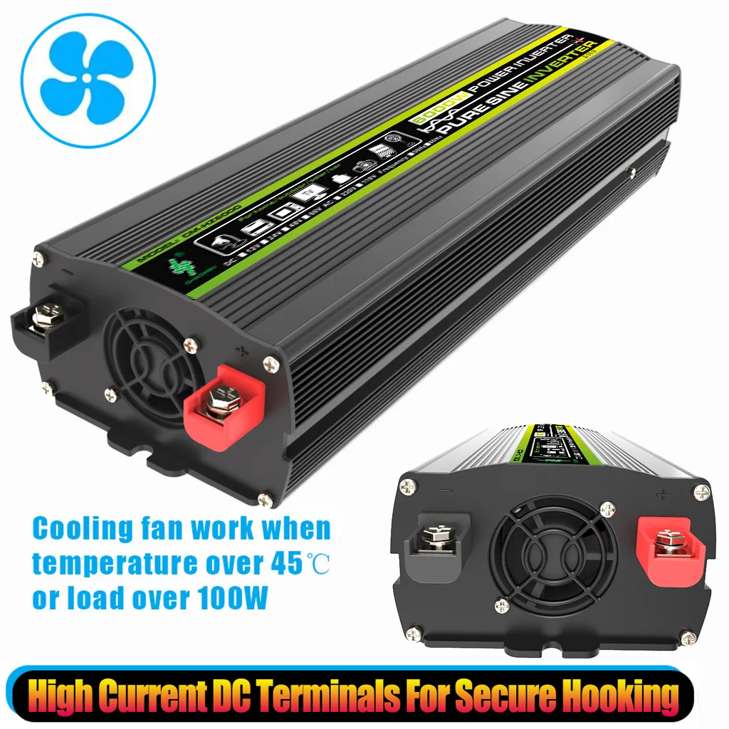 6000W Solar Power Generation System Power Inverter with Smart LCD Display Dual USB 12V To 220V with 30A/50A Solar Controller Set