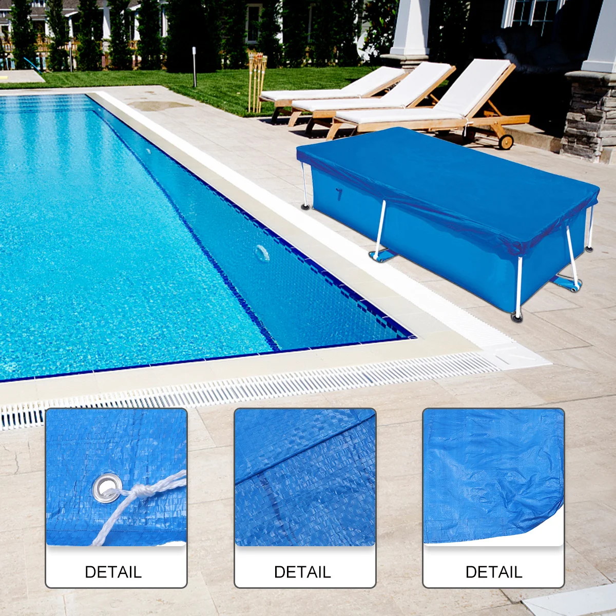 

Professional Plastic Pool Cover Rainproof Lightweight Easy Carry Floor Mat for Swimming Pools Plastic Pool Cover