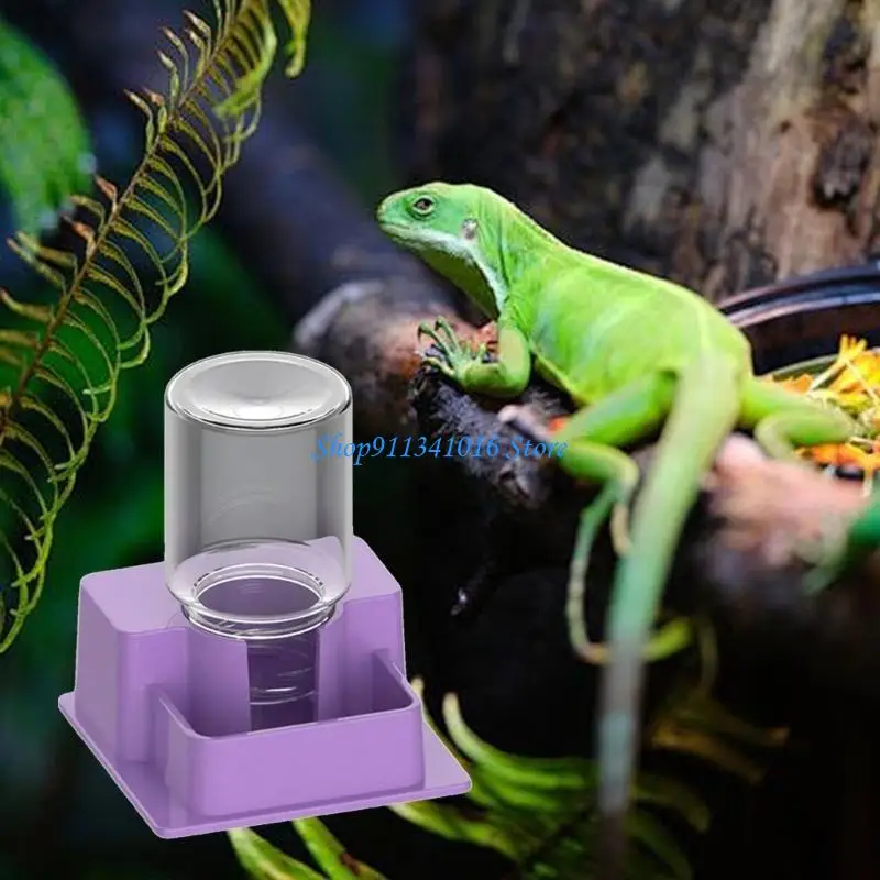  Multifunctional Reptiles Drinking Bowl Auto Refill Function Space Saving For Small Tanks