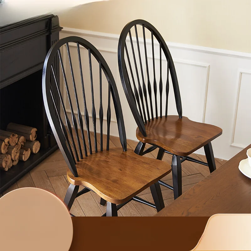 American style all solid wood Windsor chair restaurant vintage backrest dining chair