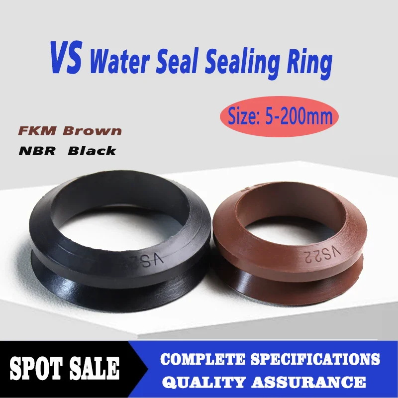 VS V-RING Brown NBR Black FKM Rotating Sealing Water Seal Ring VS-5/6/7/8/10/12/14/16/18/20/22/25/28/30/32/35/38/40/45/50~200