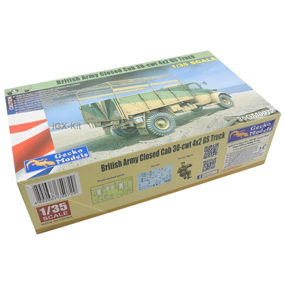 Gecko 35GM0072 1/35 WWII British Army Closed Cab 30-cwt 4x2 GS Truck Car Vehicle Plastic Building Hobby Assembly Model Kit
