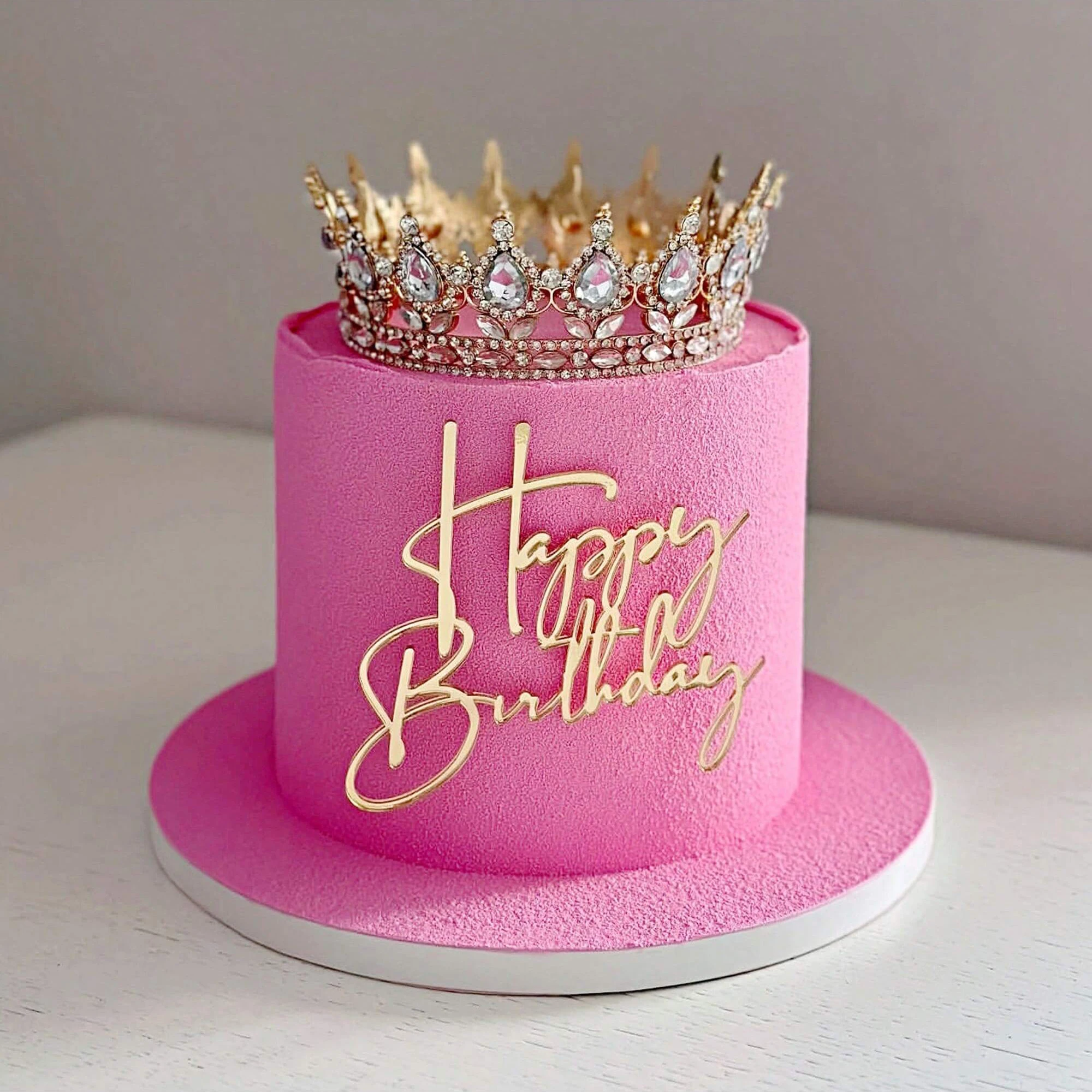 3 stücke Gold Acryl Alles Gute Zum Geburtstag Kuchen Topper DIY Kuchen Backen Dekoration Lieferungen Geburtstag Party Dessert Flagge Decor Werkzeuge – Detail 5