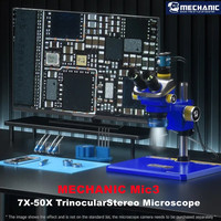 MECHANIC MIC3-B11 Simul Focal Trinocular Stereo Microscope 7X-50X Zoom 4K PRO Camera For Professional Repair Microscope Tools