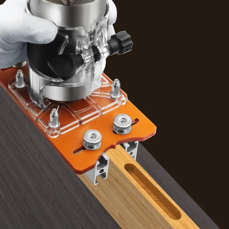 2 in 1 Invisible Fastener Slotting Bracket For 65mm Trimming Machine Wardrobe Cupboard Panel Punch Locator Woodworking tools