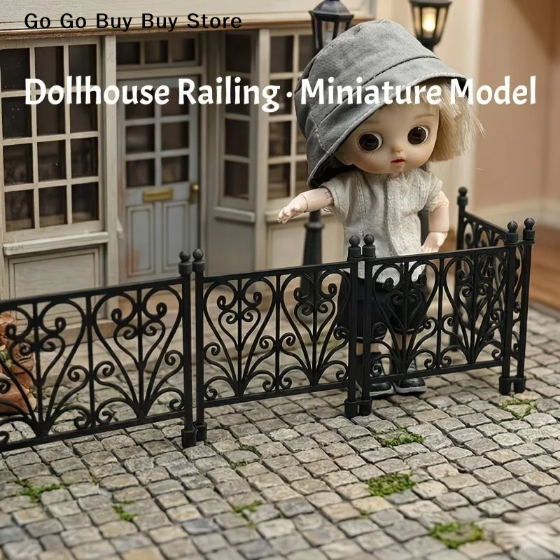 【S】Cute DollHouse Carved Fence Guardrail Miniature Model DIY Scene Ornaments And Photography Props Micro Landscape Home Decor