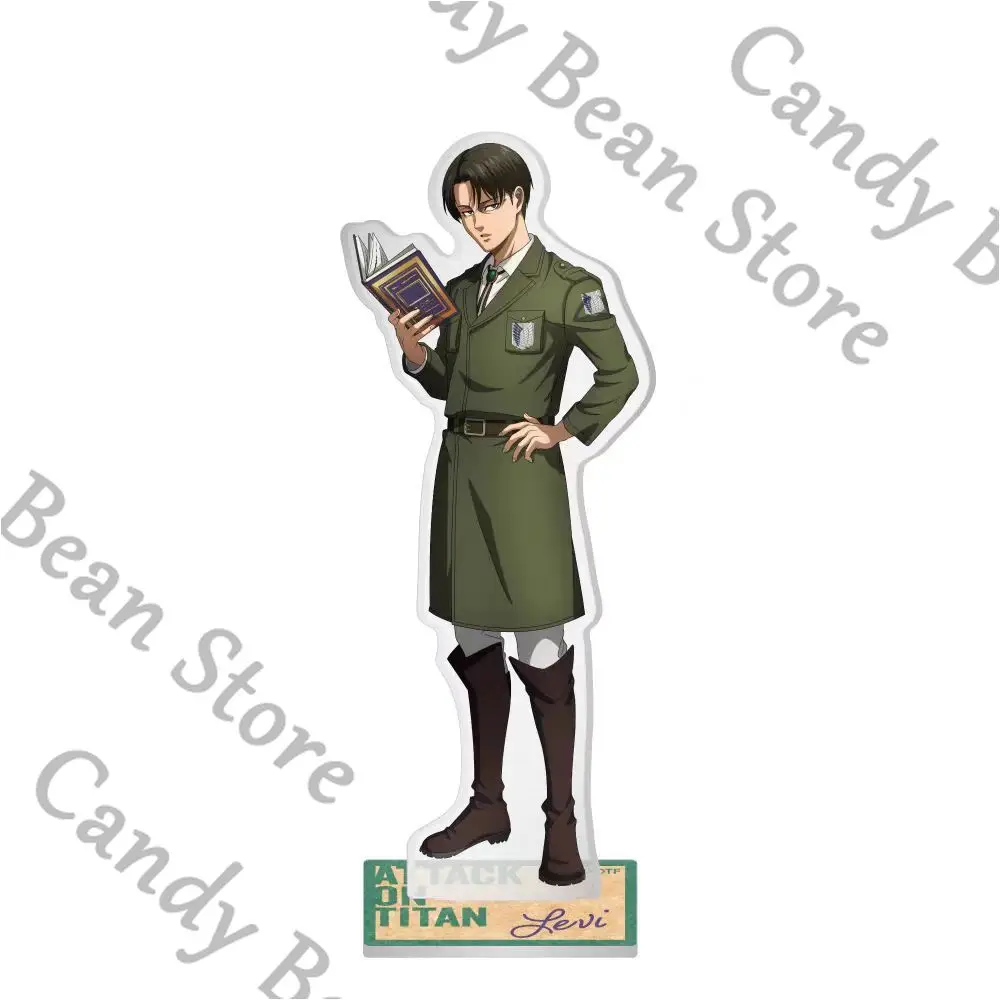 genuino-anime-attack-on-titan-cocollabo-levi-ackerman-cosplay-uniforme-figura-acrilica-soporte-dibujos-animados-insignia-de-cartel-de-pie-navidad