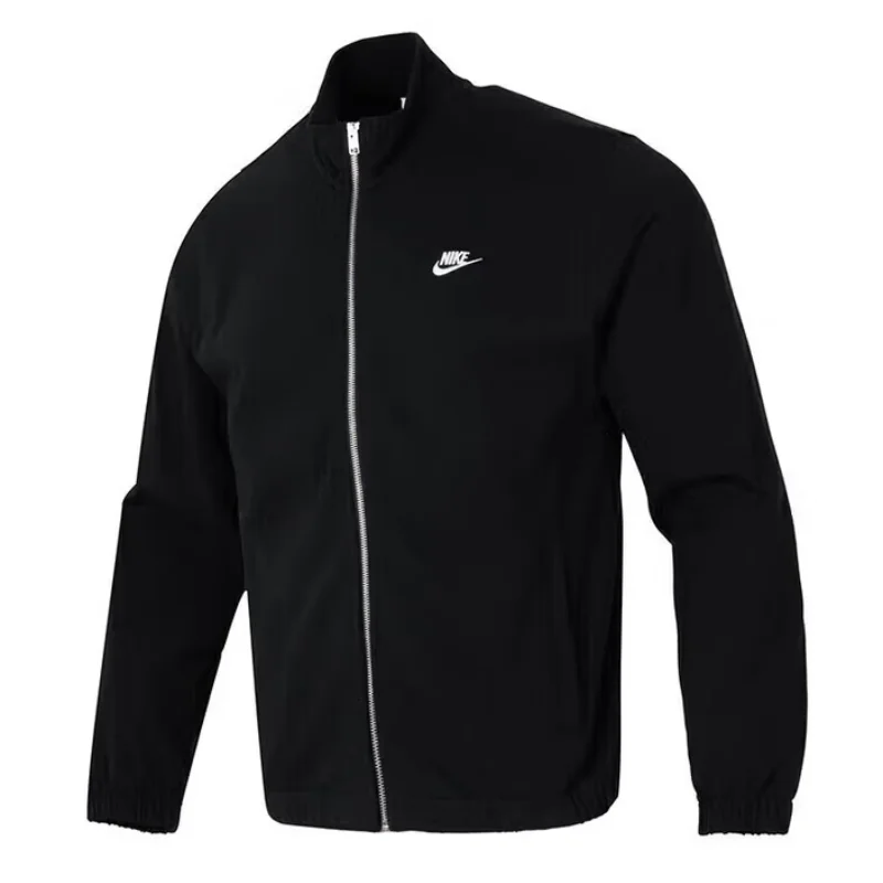 

Мужская спортивная куртка Nike's New Club Series с воротником-стойкой и вязаной молнией для бега на открытом воздухе, удобная и приятная для кожи, стильная куртка для фитнеса и тренировок, крутой черный универсальный модный повседневный топ в уличном стил