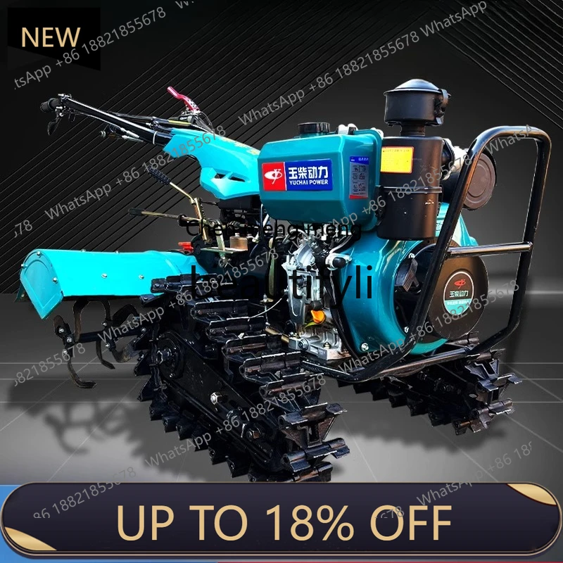 

Z189 Efficient and Durable Remote Control Four-Wheel Drive Micro-Tiller Dual-Use Ditching Machine Electric Start Rotary Tiller