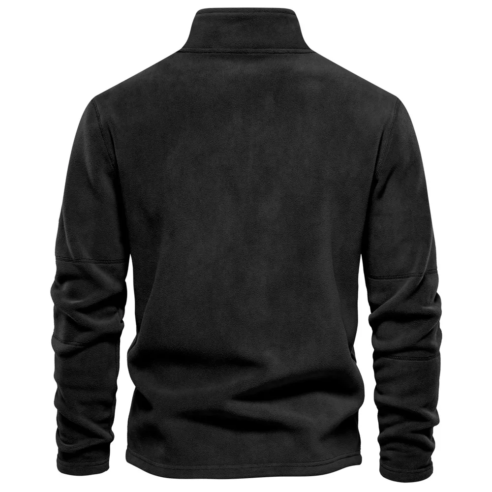 Men's autumn and winter Quality Thicken Warm Fleece Jacket for Men Zipper Neck Pullover Men's Sweatshirt Soft Shell Mens Jacket