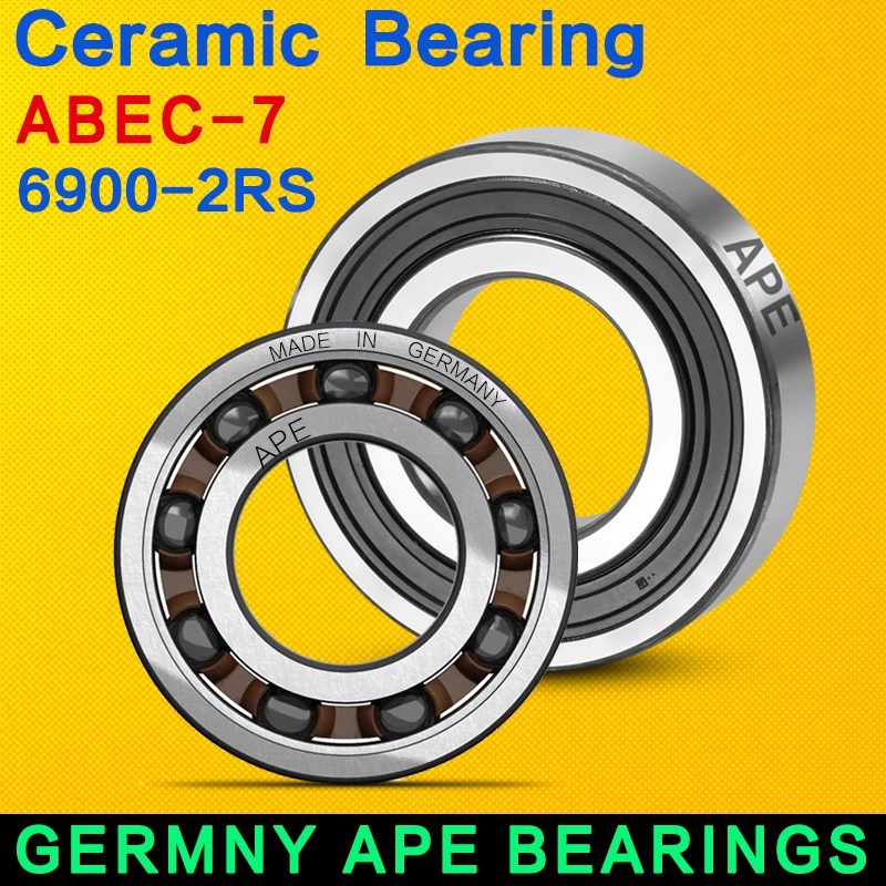 Alemão APE rolamentos de bicicleta, 6900-2RS Hybrid Ceramic Bearing, 10x22x6mm, ABEC-7 6900 RS, Mountain Bicycle Bearing, 1Pc