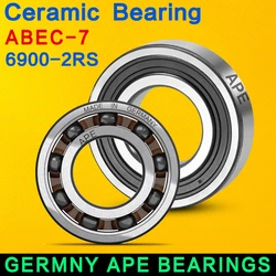 German APE Bearings 6900-2RS hybrid ceramic bearing 10*22*6mm, 1PCS ABEC-9 6900 RS bicycle bearing, mountain bicycle bearing