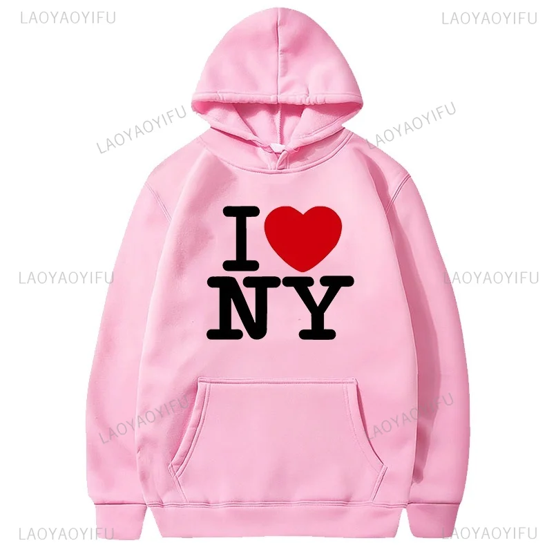 I Love NY Fashion Pritned Hoodies Men Women Casual Hooded Korean Style Spring Autumn Streetwear Pullover Unisex Sweatshirts