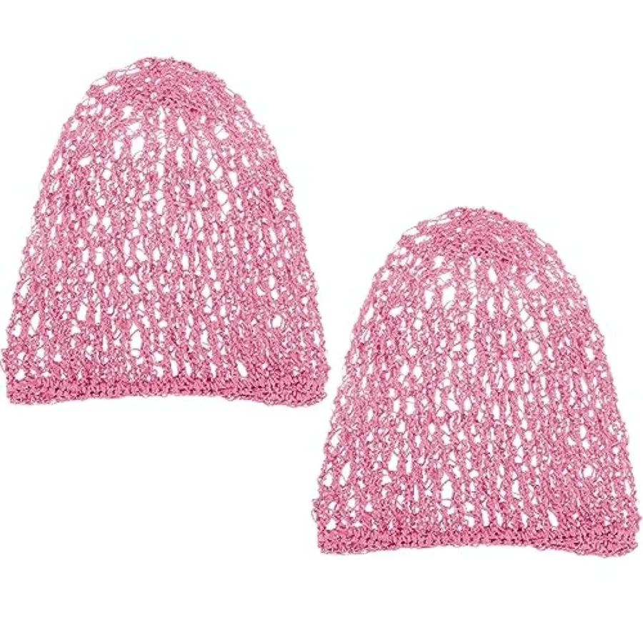 2 Pcs Hair Nets Snood for Women Food Service Worker Sleeping Long Hair Cap Mesh Crochet Hairnet Tubi Wrap Rayon Knit