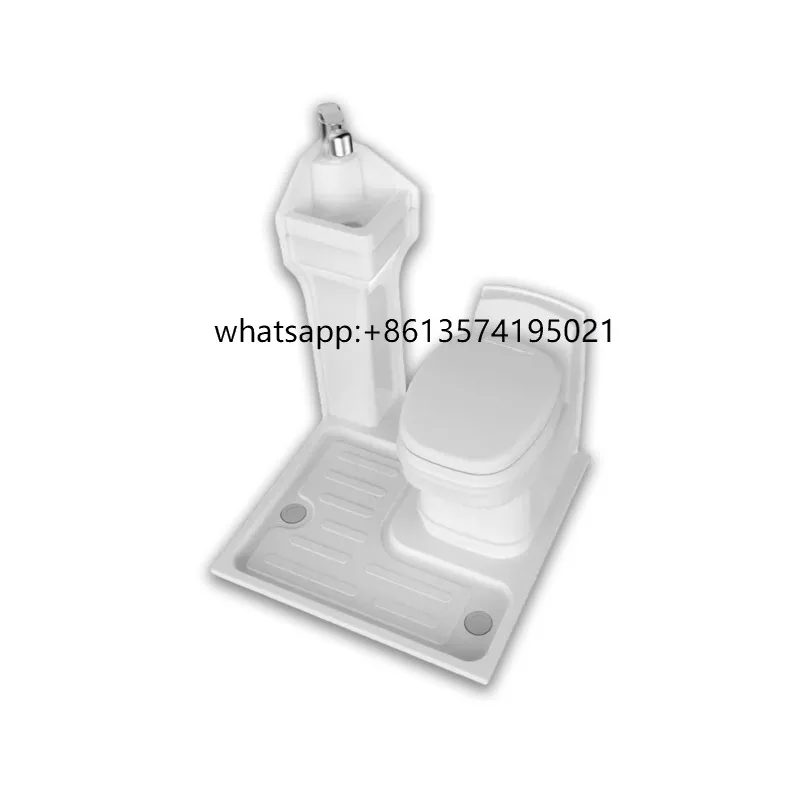

RV Accessories Dry & Wet Separation Integrated Shower Room Shower Platform Mini Sink Basin & Toilet for Speedboats & Powerboats