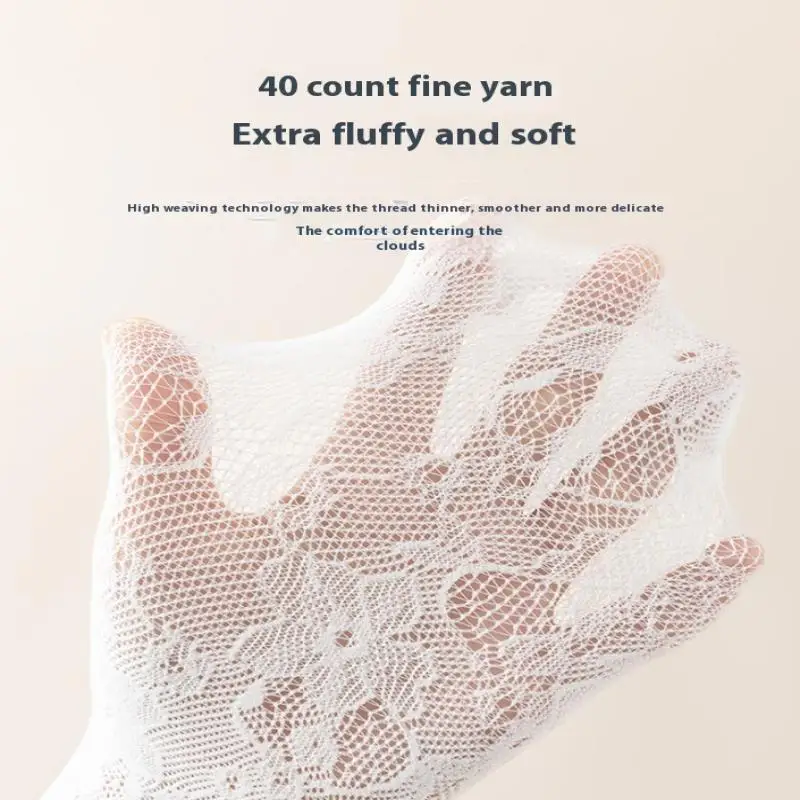 1 par de meias de dedo do pé de renda feminina verão oco malha cinco dedos meias de algodão de tubo alto com dedos separados