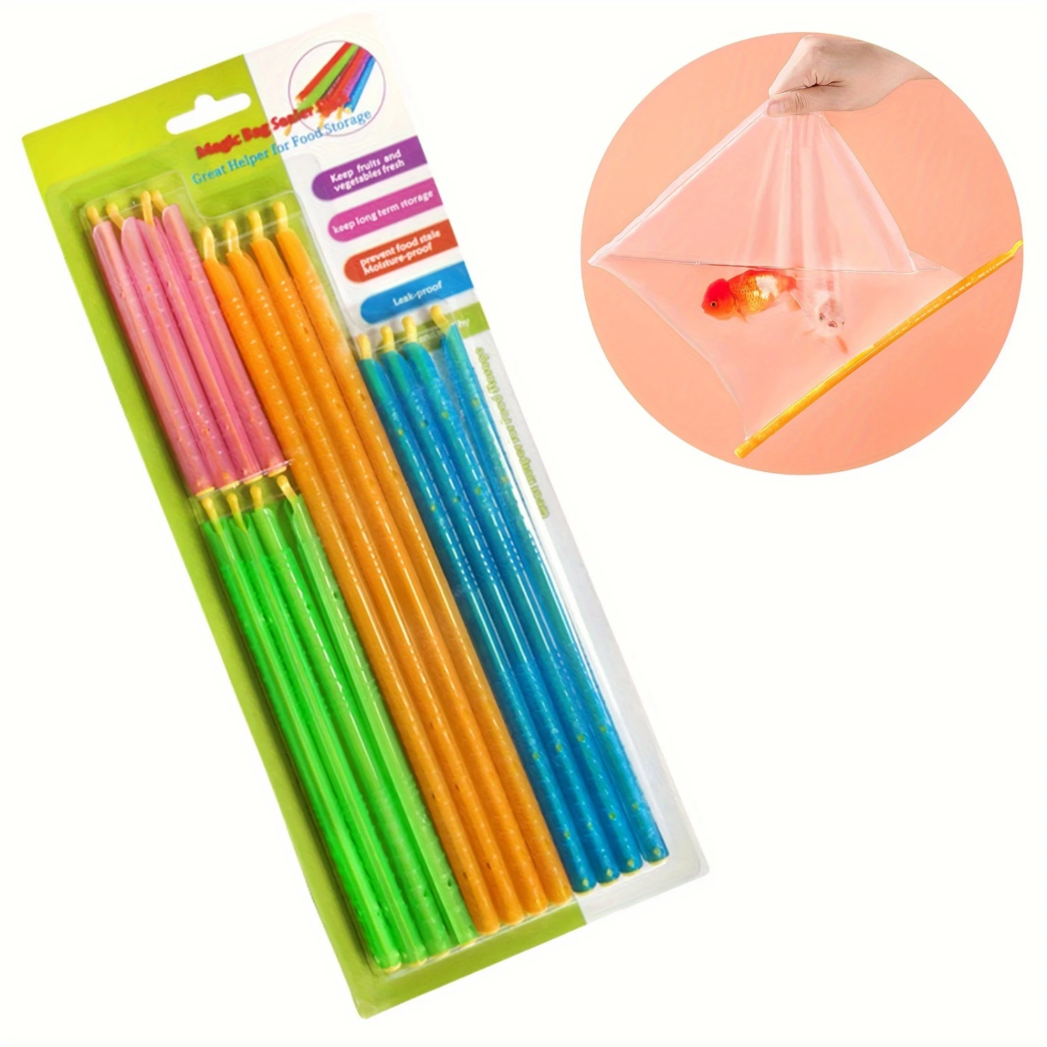 

16pcs Of 1 Set, Multi-Color Snack Bag Sealer Stick With Different Size, Multifunctional Food Bag Sealing Clip, Household Kitchen